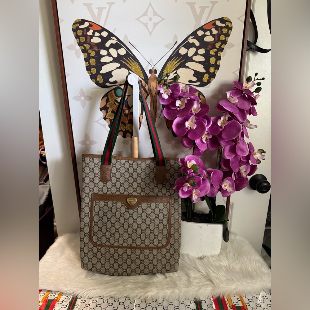 #028 GUCCI Brown Tote Bag